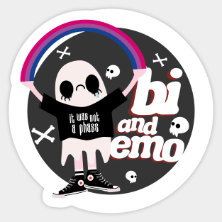 Bi and Emo Badge Sticker